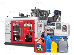 Máquina de moldagem de sopro MP80FS MEPER com máquina IML na rotulagem de molde para lubrificar a garrafa de óleo