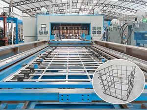 Máquina de soldagem de gaiola de betume totalmente automática para padrão de grade de 5x16 com sistema de flexão automática
